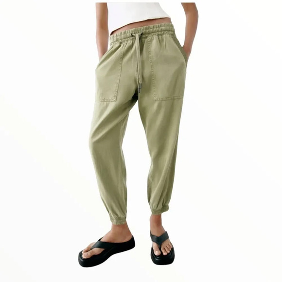 ZARA | Khaki | JOGGING PANTS WITH POCKETS - Picture 6 of 12